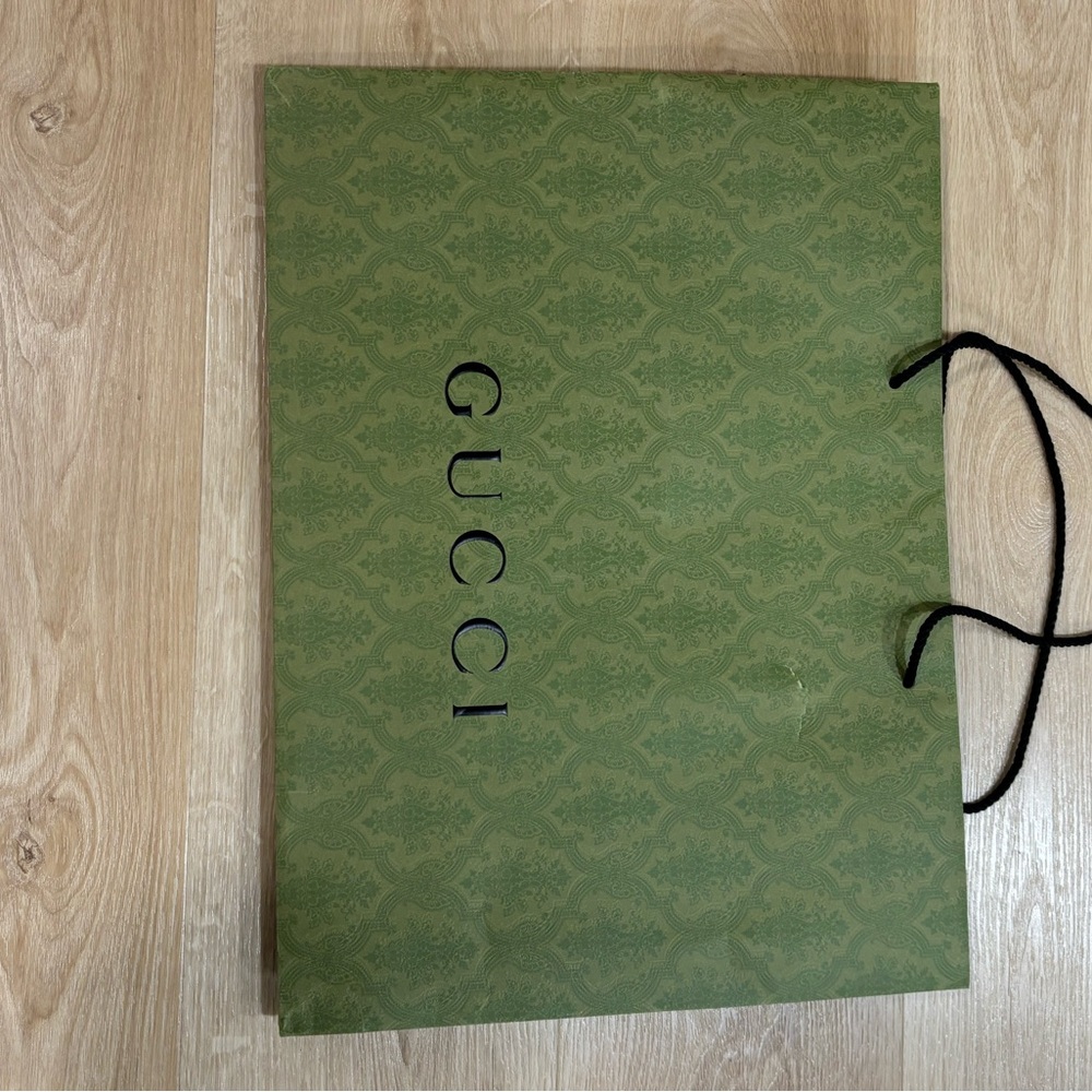 Gucci Olive Green Patterned shopping Bag